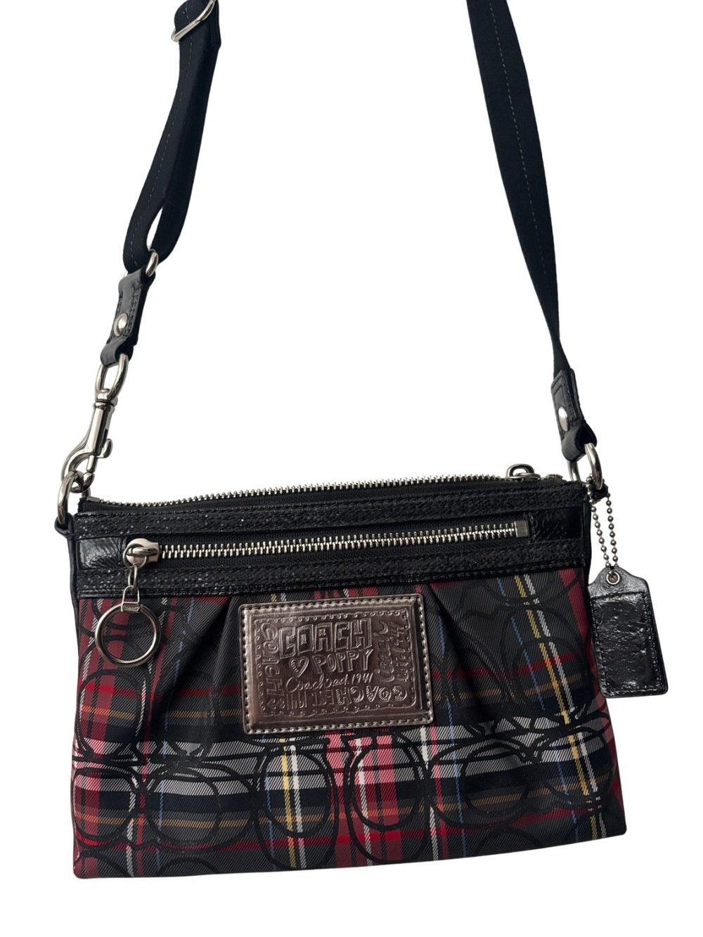 Coach Poppy Tartan Red Plaid Crossbody
